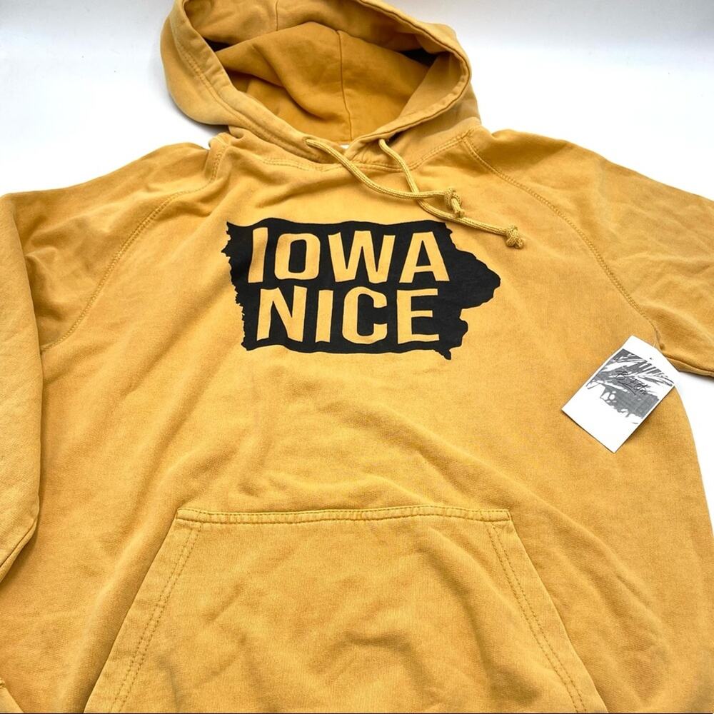 NEW -  Iowa Nice Hoodie B.ELSTUN yellow black SIZE MEDIUM - Picture 9 of 14